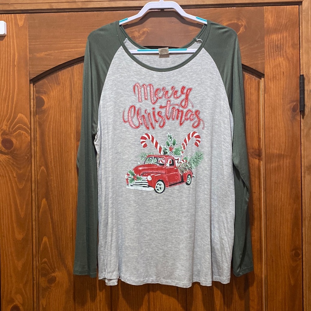 Color Bear Plus Size Long Sleeve Christmas Shirt